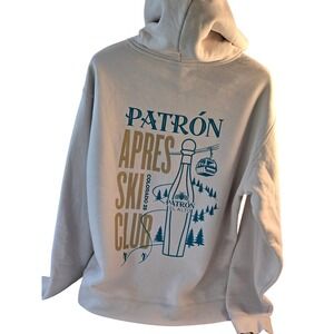 Patron Apres Ski Club Colorado 25 Hoodie Cream Scuba Feel Large Streetwear